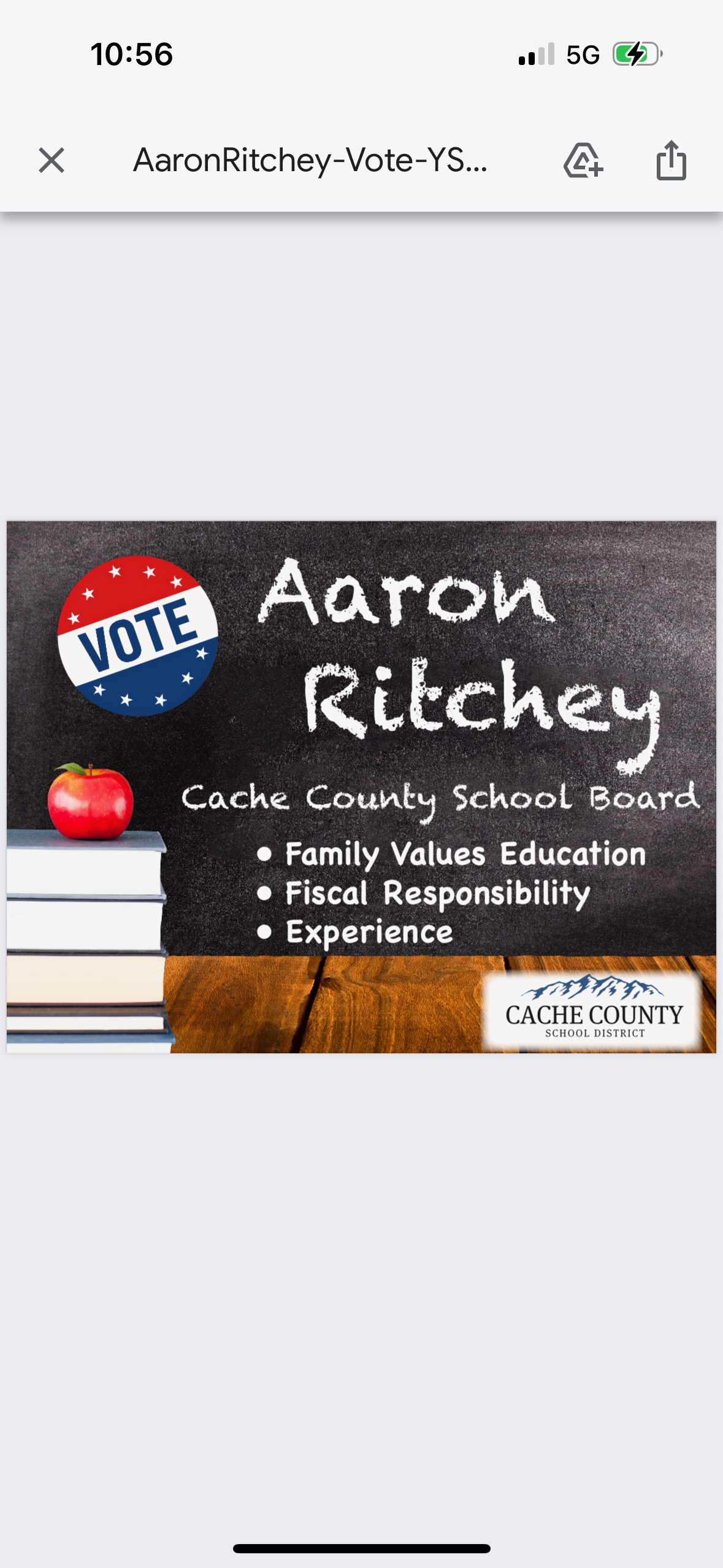 Vote Aaron Ritchey for Cache County School Board - Family Values Education, Fiscal Responsibility, Experience